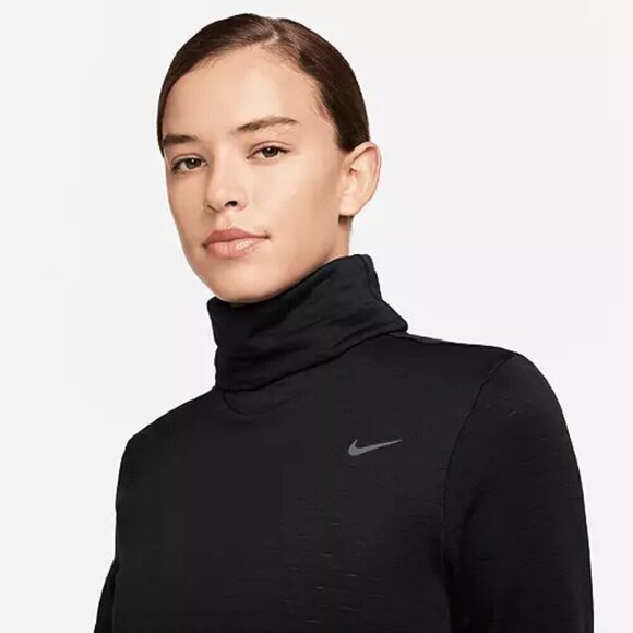 NWT Nike Therma Fit Element Swift Turtleneck Black Running Top - Picture 4 of 14